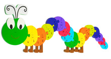 Load image into Gallery viewer, Orange Tree Caterpillar Alphabet Puzzle