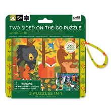 Load image into Gallery viewer, Petit Collage - Two Sided On-the-Go Puzzle Woodland