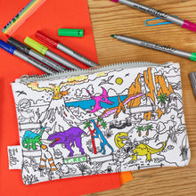 Load image into Gallery viewer, EatSleepDoodle Dinosaur Colour in pencil case