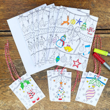 Load image into Gallery viewer, EatSleepDoodle Colour-in Christmas cards & gift tags