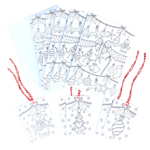 Load image into Gallery viewer, EatSleepDoodle Colour-in Christmas cards & gift tags