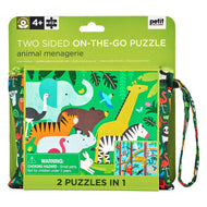 Petit Collage - Animal menagerie two sided on the go puzzle