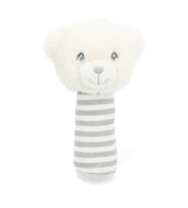 Keeleco Baby Stick Rattle White & Grey Bear  14cm