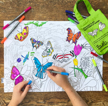 Load image into Gallery viewer, EatSleepDoodle Butterflies Colour In placemat &amp; pens
