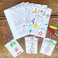 EatSleepDoodle Colour-in Christmas cards & gift tags